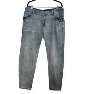 ZLZ Denim Mens Light Wash Slim Tapered Jeans Blue Size 40x32